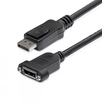 StarTech.com 3ft (1m) Panel Mount DisplayPort kabelis - 4K x 2K - DisplayPort 1.2 ilginimo kabelis vyriškas į moterišką - DP vaizdo ilgintuvas su paneliniu DP jungtimi - DP monitoriaus kabelis