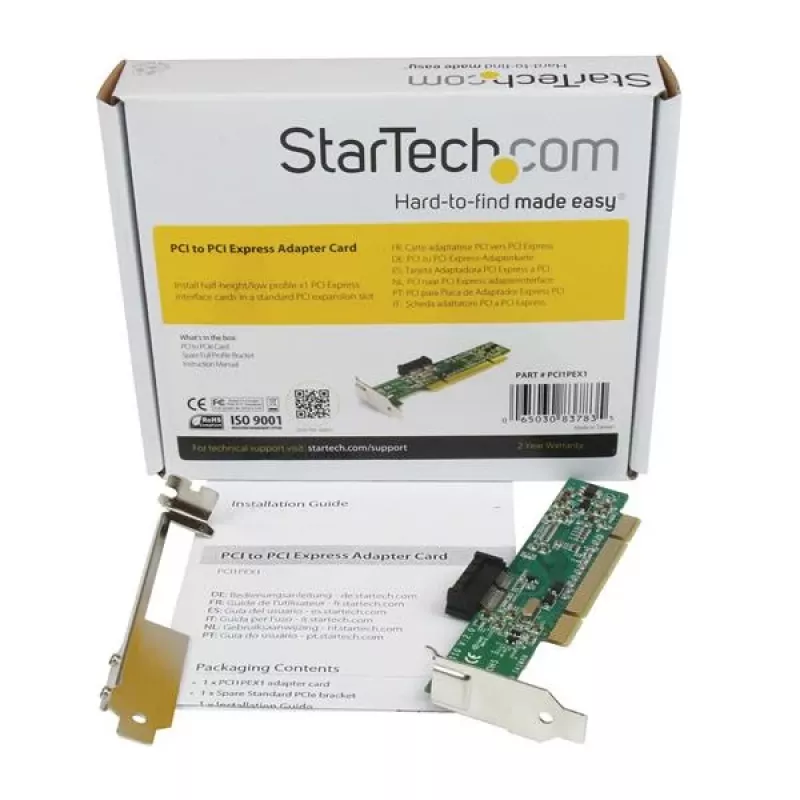 StarTech.com PCI į PCI Express adapterio kortelė, PCI, PCIe, PCI 2.3, CE, FCC, TAA, Pericom - PI7C9X111SL, 0 - 85 °C
