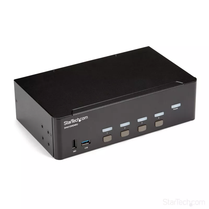 StarTech.com 4 prievadų HDMI KVM jungiklis - 4K 30Hz - Dvigubas ekranas