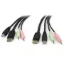 StarTech.com 1,8 m 4-in-1 USB DisplayPort KVM laidas su garsu ir mikrofonu