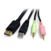StarTech.com 1,8 m 4-in-1 USB DisplayPort KVM laidas su garsu ir mikrofonu