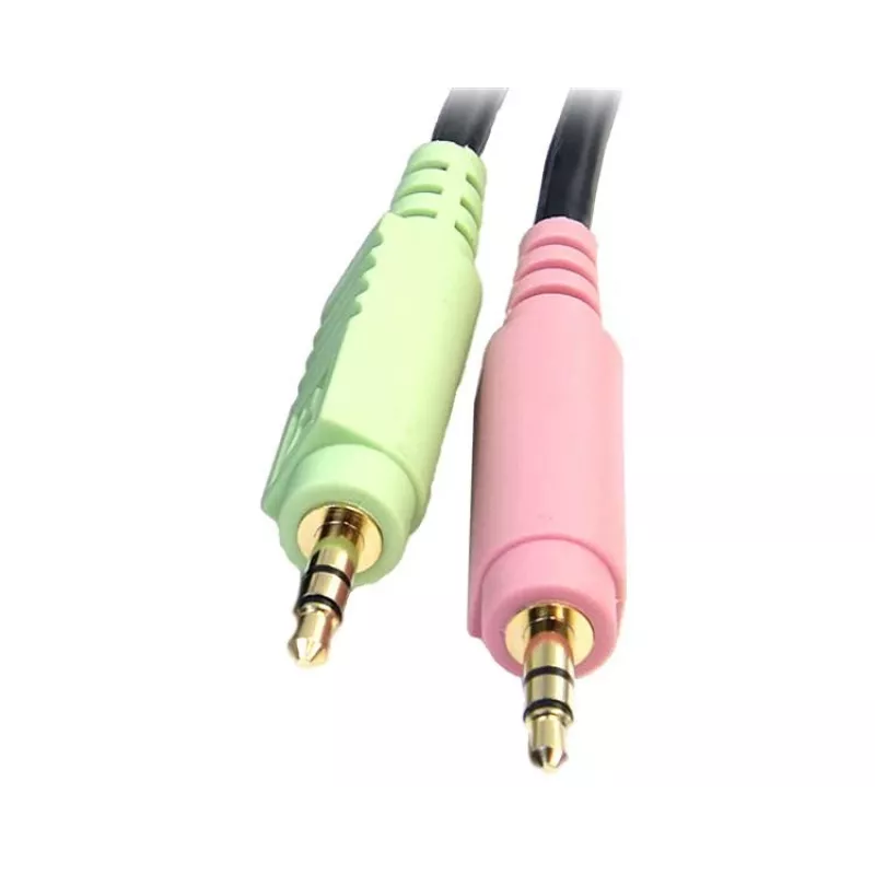 StarTech.com 1,8 m 4-in-1 USB DisplayPort KVM laidas su garsu ir mikrofonu
