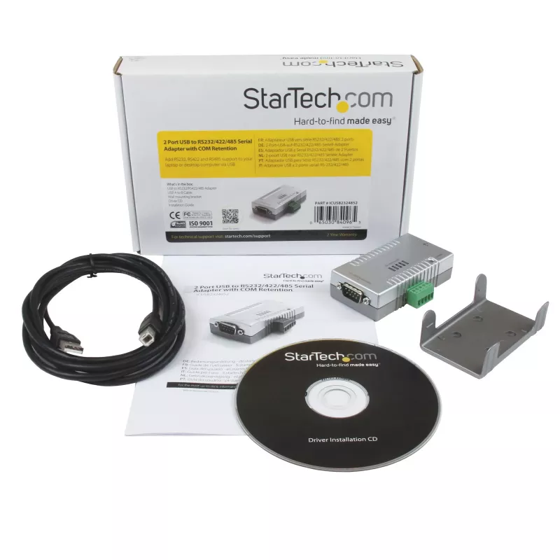 StarTech.com 2 prievadų USB į RS232 RS422 RS485 serijinis adapteris su COM išlaikymu