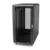 StarTech.com 4-Post 25U Server Rack Cabinet, užrakinamas 19 colių duomenų stovo korpusas kompiuterinei / AV / IT įrangai, biuro / namų tinklo stovas su ratukais ir reguliuojamais montavimo bėgeliais