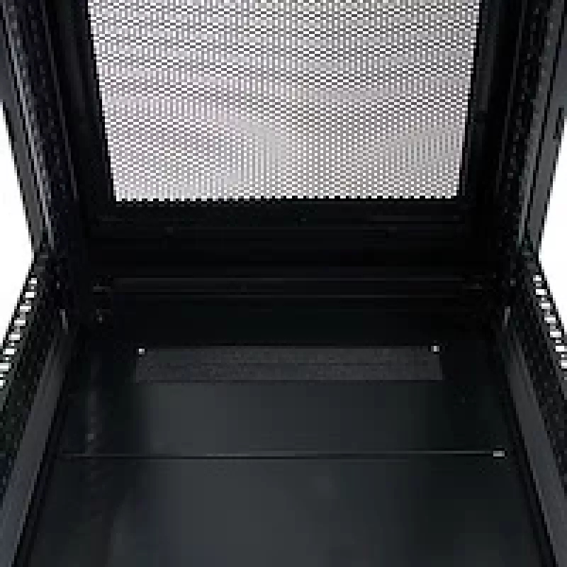 StarTech.com 4-Post 25U Server Rack Cabinet, užrakinamas 19 colių duomenų stovo korpusas kompiuterinei / AV / IT įrangai, biuro / namų tinklo stovas su ratukais ir reguliuojamais montavimo bėgeliais