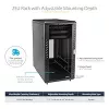 StarTech.com 4-Post 25U Server Rack Cabinet, užrakinamas 19 colių duomenų stovo korpusas kompiuterinei / AV / IT įrangai, biuro / namų tinklo stovas su ratukais ir reguliuojamais montavimo bėgeliais