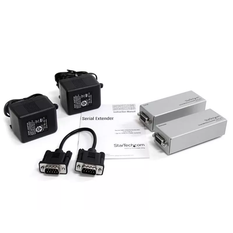 StarTech.com RS232 Serial per Cat5 prailgintuvas, 1 km (3300 pėdų) atstumas, Plug & Play, be programinės įrangos, DB9 Serial prailginimas - TAA