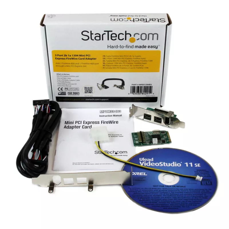 StarTech.com 3 prievadų 2b 1a 1394 Mini PCI Express FireWire kortelės adapteris