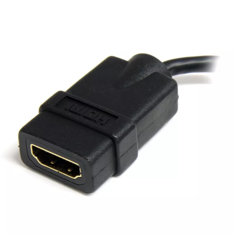 StarTech.com Mikro HDMI į HDMI adapteris – 4K 30Hz vaizdas – Patvarus didelės spartos Micro HDMI Type-D į HDMI 1.4 keitiklis / laido adapteris – Ultra HD HDMI monitoriams, TV ir ekranams – M/F