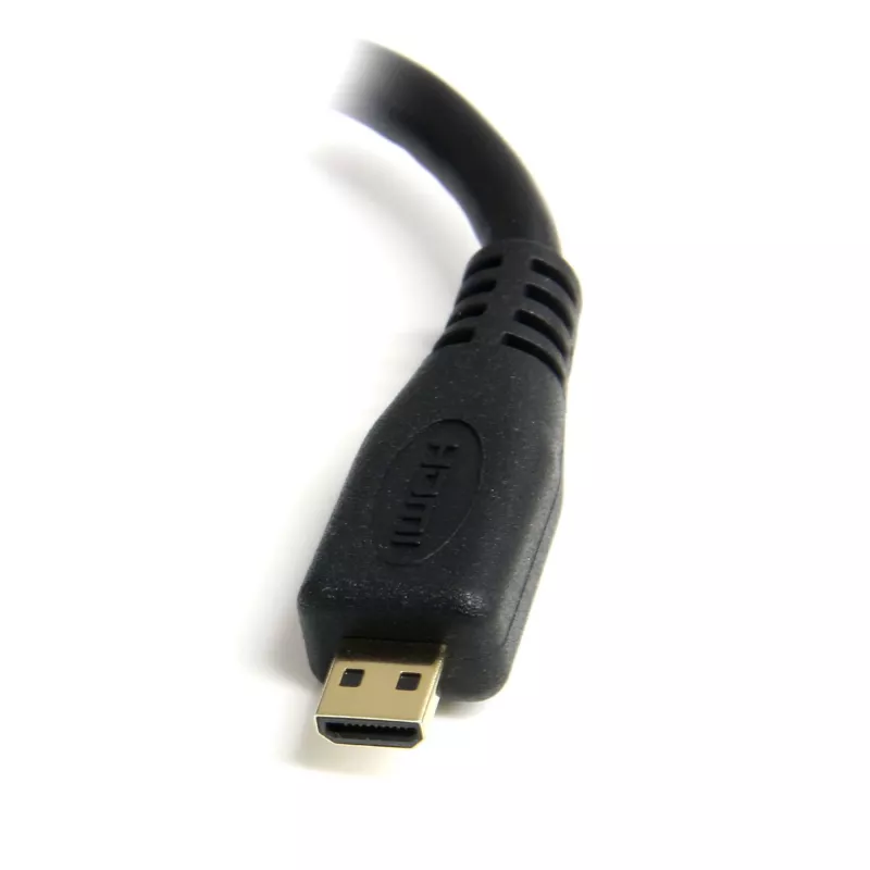 StarTech.com Mikro HDMI į HDMI adapteris – 4K 30Hz vaizdas – Patvarus didelės spartos Micro HDMI Type-D į HDMI 1.4 keitiklis / laido adapteris – Ultra HD HDMI monitoriams, TV ir ekranams – M/F