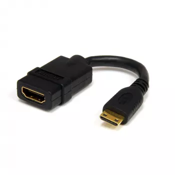 StarTech.com 5 colių Mini HDMI į HDMI adapteris - 4K didelės spartos HDMI adapteris - 4K 30Hz itin didelės raiškos HDMI adapteris - HDMI 1.4 - auksu dengtos jungtys - UHD Mini HDMI adapteris 4K - juodas
