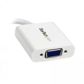 StarTech.com Mini DisplayPort į VGA adapteris – aktyvus Mini DP į VGA keitiklis, 1080p vaizdas, mDP arba Thunderbolt 1/2 Mac/PC prie VGA monitoriaus/projektoriaus/ekrano, mDP 1.2 į VGA raktas, baltas