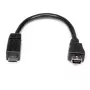 StarTech.com 6 colių Micro USB į Mini USB adapterio laidas M/F, 0,15 m, Mini-USB B, Micro-USB A, Kištukas/Lizdas, Juoda