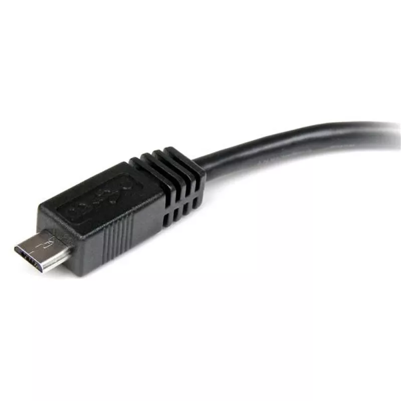 StarTech.com 6 colių Micro USB į Mini USB adapterio laidas M/F, 0,15 m, Mini-USB B, Micro-USB A, Kištukas/Lizdas, Juoda