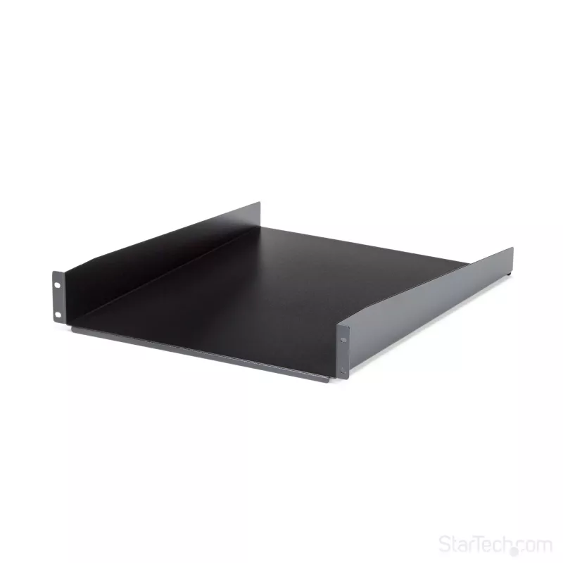 StarTech.com CABSHELF22 2U fiksuota lentyna serverio stovui – 22 colių gylio, juoda, 23 kg keliamoji galia