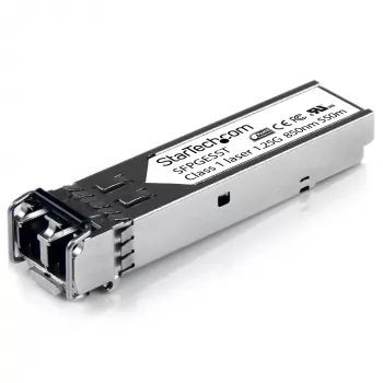 StarTech.com Cisco SFP-GE-S suderinamas SFP modulis - 1000BASE-SX - 1GbE daugiamodis šviesolaidinis MMF siųstuvas-imtuvas - 1GE gigabito Ethernet SFP - LC 550 m - 850 nm - DDM, skirtas Cisco IE3400, IE3300, IE3200
