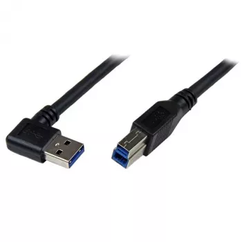 StarTech.com 1m juodas SuperSpeed USB 3.0 laidas – stačiu kampu A į B – M/M