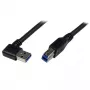 StarTech.com 1m juodas SuperSpeed USB 3.0 laidas – stačiu kampu A į B – M/M