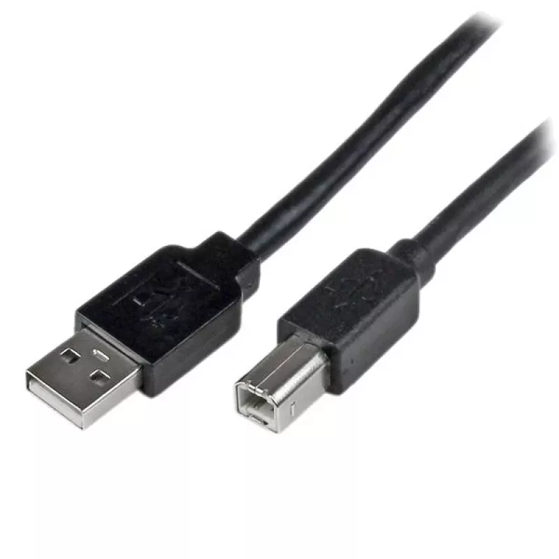 StarTech.com 65ft (20m) aktyvus USB 2.0 A į B laidas, ilgas USB laidas, USB spausdintuvo laidas, 1x USB A (M), 1x USB B (M), juodas
