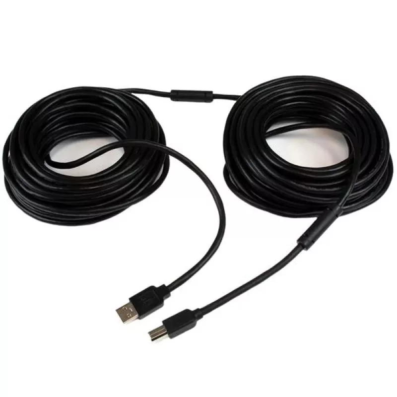 StarTech.com 65ft (20m) aktyvus USB 2.0 A į B laidas, ilgas USB laidas, USB spausdintuvo laidas, 1x USB A (M), 1x USB B (M), juodas