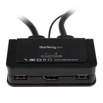 StarTech.com 2 prievadų USB HDMI KVM jungiklis su garsu ir nuotoliniu jungikliu – USB maitinamas
