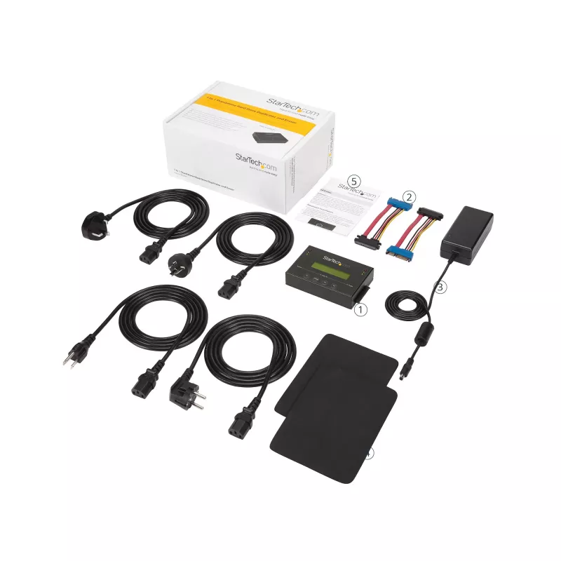 StarTech.com SATDUP11 1:1 atskiras standžiųjų diskų kopijavimo ir trynimo įrenginys, SATA HDD/SSD, LCD ekranas, TAA, nepriklausomas nuo OS