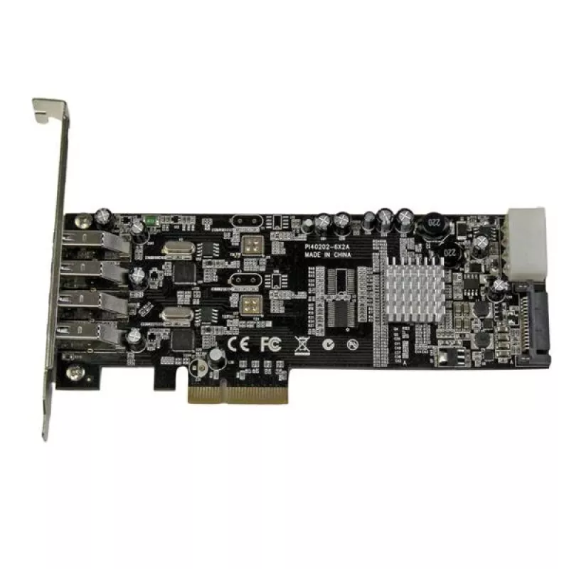 StarTech.com 4 prievadų PCI Express (PCIe) SuperSpeed USB 3.0 kortelė su 2 atskirais 5Gbps kanalais - UASP - SATA / LP4 maitinimas