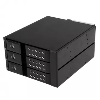 StarTech.com 3 lizdų aliumininis bekrepšis karšto keitimo mobilus lentynėlės galinis blokas 3,5 colio SAS II/SATA III - 6 Gbps HDD