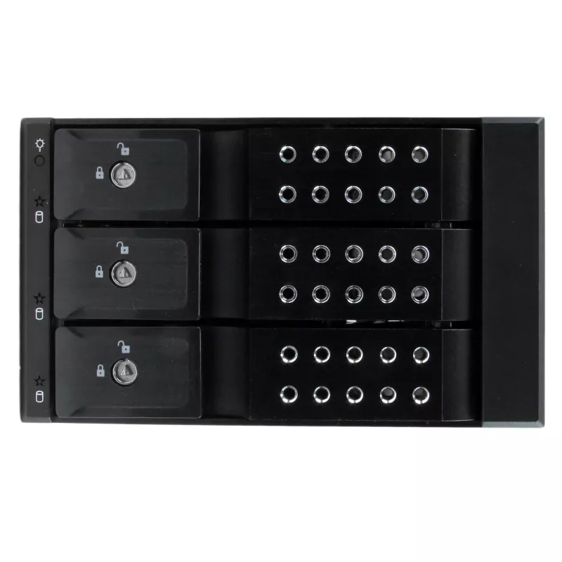 StarTech.com 3 lizdų aliumininis bekrepšis karšto keitimo mobilus lentynėlės galinis blokas 3,5 colio SAS II/SATA III - 6 Gbps HDD