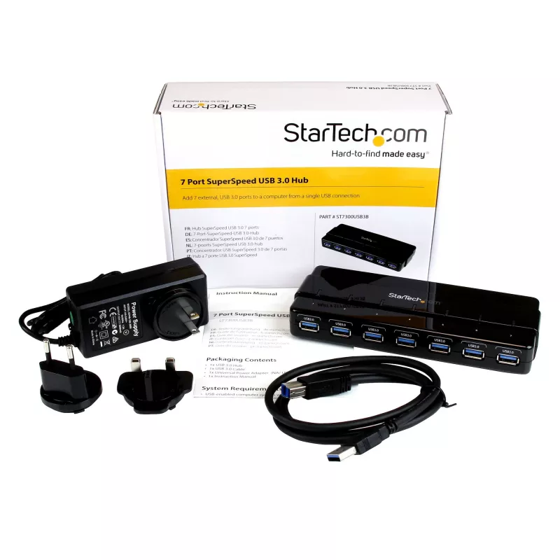 StarTech.com 7 prievadų USB 3.0 šakotuvas – stalinis modelis (5 Gbps)