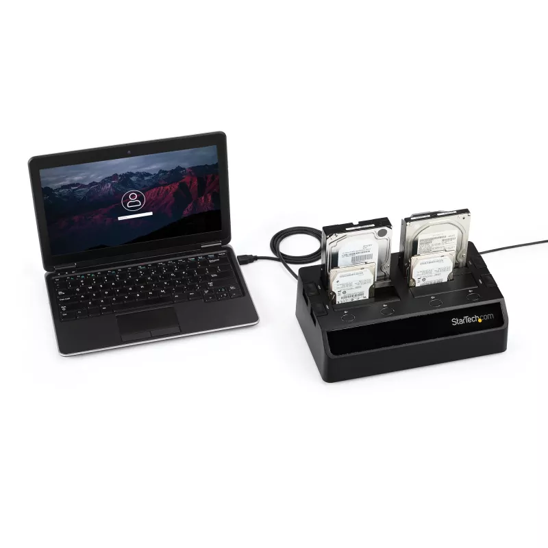 StarTech.com SDOCK4U33 4 lizdų USB 3.0 į SATA kietojo disko dokas, išorinis 2,5/3,5 col. SATA III SSD/HDD dokas su karšto keitimo palaikymu