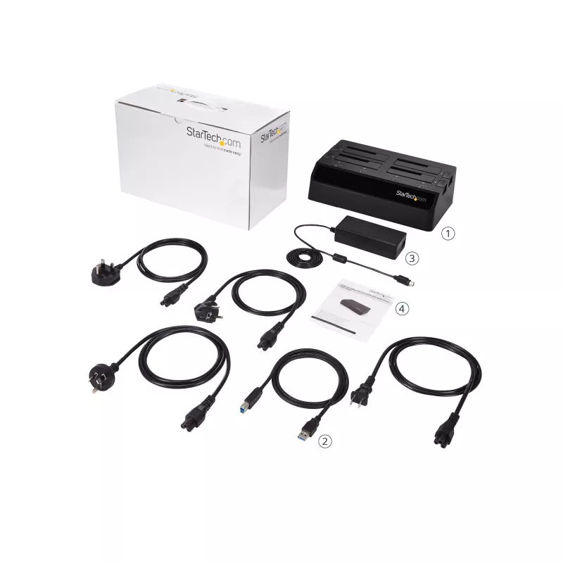 StarTech.com SDOCK4U33 4 lizdų USB 3.0 į SATA kietojo disko dokas, išorinis 2,5/3,5 col. SATA III SSD/HDD dokas su karšto keitimo palaikymu
