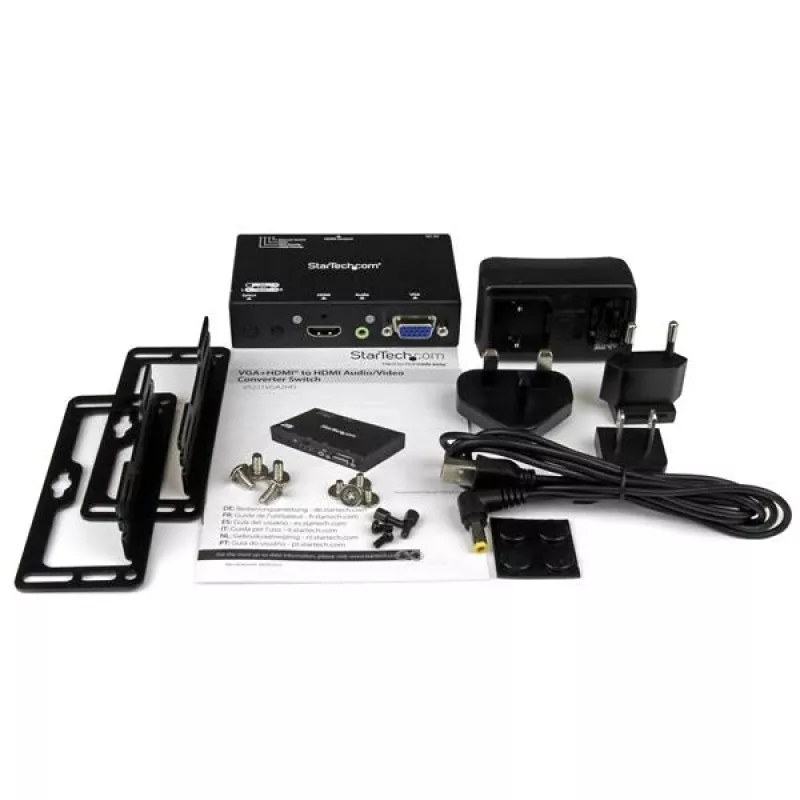StarTech.com 2x1 HDMI + VGA į HDMI keitiklis su automatiniu ir prioritetiniu perjungimu – 1080p