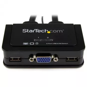 StarTech.com 2 prievadų USB VGA kabelinis KVM jungiklis - maitinamas per USB su nuotoliniu jungikliu