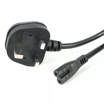 StarTech.com 1 m maitinimo laidas nešiojamam kompiuteriui, BS 1363 – C7, 2,5 A 250 V, 18 AWG, juodas