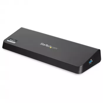 StarTech.com USB 3.0 dokavimo stotelė dviem monitoriams su HDMI ir 4K DisplayPort - USB 3.0 į 4x USB-A, Ethernet, HDMI ir DP - universali USB Type A nešiojamojo kompiuterio dokavimo stotelė, skirta Mac ir Windows