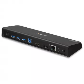 StarTech.com USB 3.0 dokavimo stotelė dviem monitoriams su HDMI ir 4K DisplayPort - USB 3.0 į 4x USB-A, Ethernet, HDMI ir DP - universali USB Type A nešiojamojo kompiuterio dokavimo stotelė, skirta Mac ir Windows