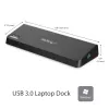 StarTech.com USB 3.0 dokavimo stotelė dviem monitoriams su HDMI ir 4K DisplayPort - USB 3.0 į 4x USB-A, Ethernet, HDMI ir DP - universali USB Type A nešiojamojo kompiuterio dokavimo stotelė, skirta Mac ir Windows