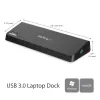 StarTech.com USB 3.0 dokavimo stotelė dviem monitoriams su HDMI ir 4K DisplayPort - USB 3.0 į 4x USB-A, Ethernet, HDMI ir DP - universali USB Type A nešiojamojo kompiuterio dokavimo stotelė, skirta Mac ir Windows