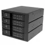 StarTech.com 4 lizdų aliumininis bekrepšis karšto keitimo mobilių diskų krepšys su backplane 3,5 colio SAS II/SATA III - 6 Gbps HDD