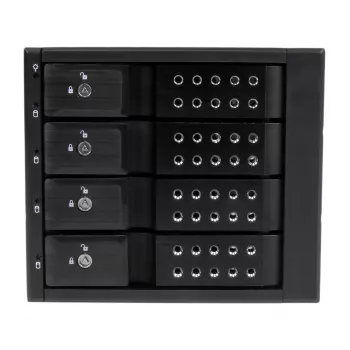 StarTech.com 4 lizdų aliumininis bekrepšis karšto keitimo mobilių diskų krepšys su backplane 3,5 colio SAS II/SATA III - 6 Gbps HDD