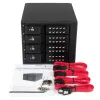 StarTech.com 4 lizdų aliumininis bekrepšis karšto keitimo mobilių diskų krepšys su backplane 3,5 colio SAS II/SATA III - 6 Gbps HDD