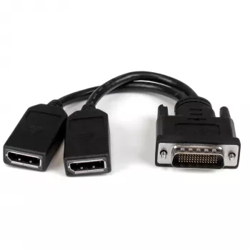 StarTech.com 8 colių (20 cm) DMS-59 į dvigubą DisplayPort adapterio laidas - 4K x 2K vaizdas - LFH DMS 59 kaiščiai (M) į 2x DisplayPort 1.2 (M) skirstytuvas Y laidas - LFH vaizdo plokštė prie dviejų DP monitorių