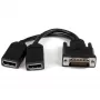 StarTech.com 8 colių (20 cm) DMS-59 į dvigubą DisplayPort adapterio laidas - 4K x 2K vaizdas - LFH DMS 59 kaiščiai (M) į 2x DisplayPort 1.2 (M) skirstytuvas Y laidas - LFH vaizdo plokštė prie dviejų DP monitorių
