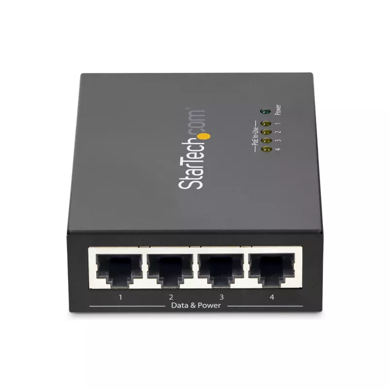 StarTech.com 4 prievadų Gigabit PoE+ injektorius - 802.3at/af