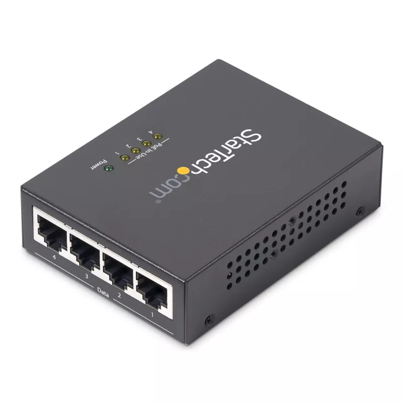 StarTech.com 4 prievadų Gigabit PoE+ injektorius - 802.3at/af