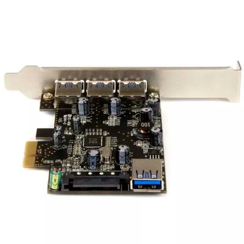 „StarTech.com“ 4 prievadų PCI Express USB 3.0 kortelė, PCIe, USB 3.2 Gen 1 (3.1 Gen 1), pilno / žemo profilio, PCI 2.0, juoda, nerūdijantis plienas, 3 m