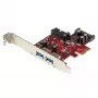 „StarTech.com“ 4 prievadų PCI Express USB 3.0 kortelė – 2 išoriniai ir 2 vidiniai – SATA maitinimas – UASP palaikymas – 2x vidiniai (IDC) pagrindinės plokštės tipo lizdai