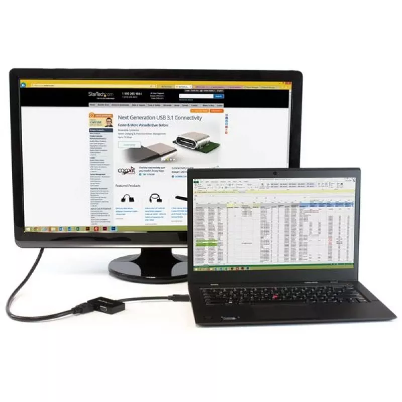 StarTech.com kelioninis A/V adapteris: 2-in-1 DisplayPort į HDMI arba VGA