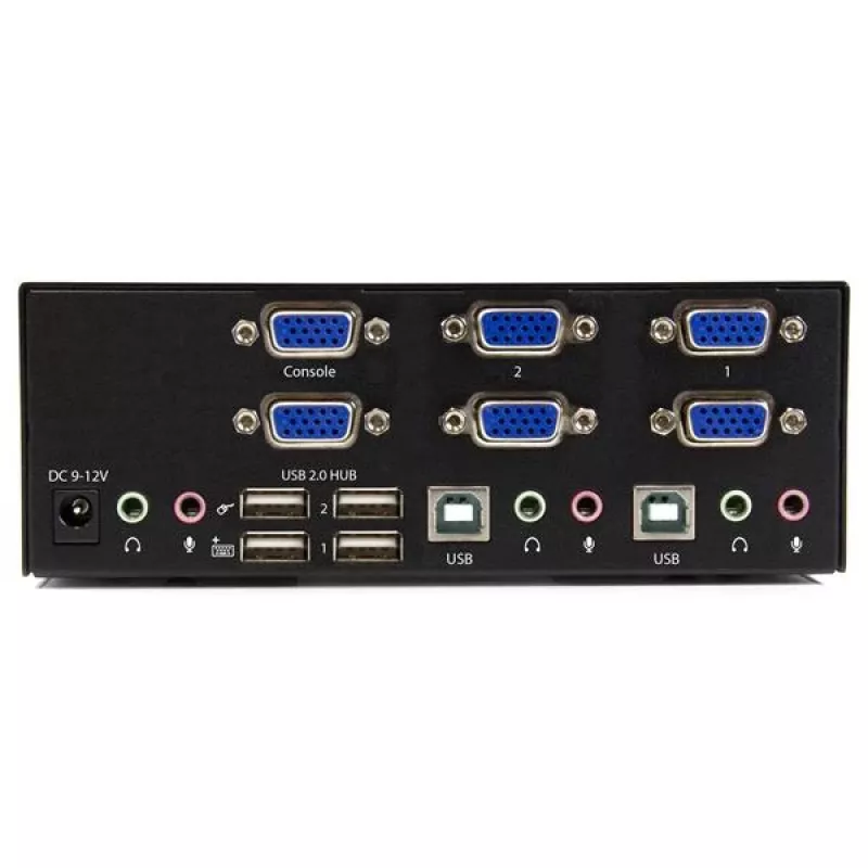 StarTech.com 2 prievadų KVM jungiklis su dvigubu VGA - USB 2.0, 1920 x 1200 pikselių, Full HD, 18 W, Juoda